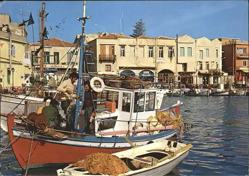 Rethymno Kreta Fishing boat harbour Kat. Rethymno