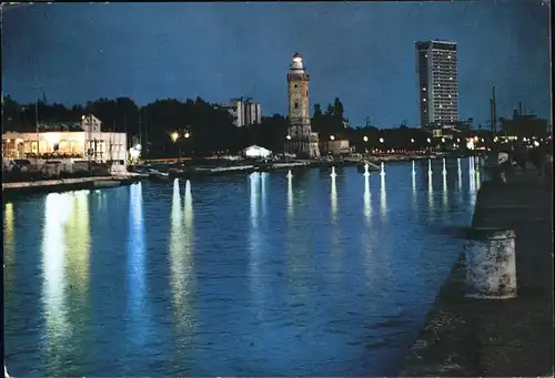 Rimini Porto Canale e Grattacielo notturno Kat. Rimini