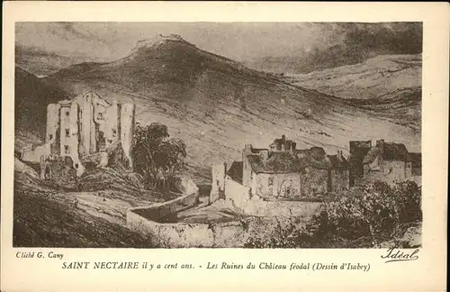 Saint Nectaire Puy de Dome Les Ruines du Chateau Kat. Saint Nectaire