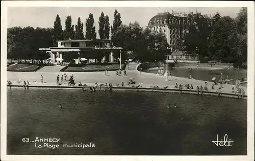 Annecy Haute Savoie La plage municipale Kat. Annecy