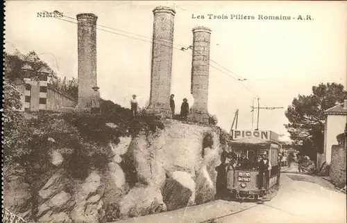 Nimes Les Trois Poliers Romains Strassenbahn Kat. Nimes