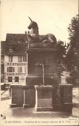 Saverne Bas Rhin Alsace Fontaine de la Licorne Kat. Saverne