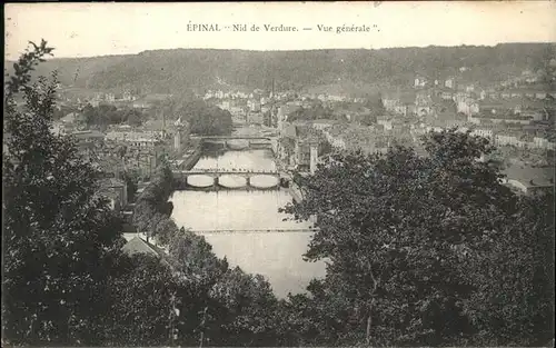 Epinal Vosges Nid de Verdure pont vue generale Kat. Epinal