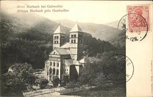 Murbach Elsass Abbaye Abtei Stempel auf AK Kat. Murbach