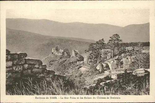 Barr Bas Rhin Le Mur Paien et les Ruines du Chateau de Dreistein Kat. Barr