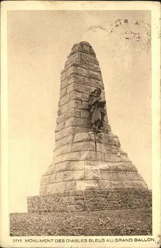 Guebwiller Haut Rhin Elsass Monument des Diables Bleus au Grand Ballon Denkmal Grosser Belchen Kat. Guebwiller