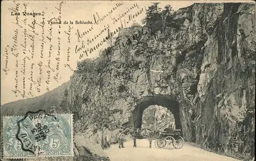 Le Valtin Tunnel de la Schlucht Col de la Schlucht Pferdedroschke Kat. Le Valtin