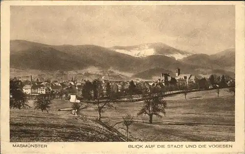 Masmuenster Blick auf die Stadt und Vogesen Kat. Masevaux