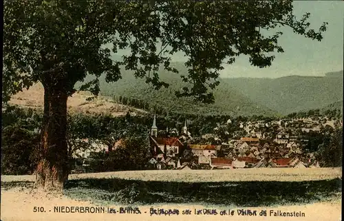 Niederbronn les Bains Vue sur la ville et le Vallon de Falkenstein Kat. Niederbronn les Bains