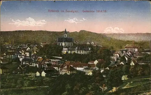 Altkirch Haut Rhin Elsass Ortsansicht mit Kirche Gefechte 1914 1916 Kat. Altkirch