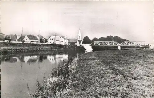 Oberhergheim Vue prise de l Ill pont Bruecke Kat. Oberhergheim