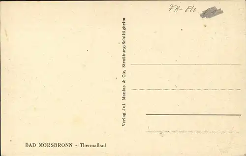 Bad Morsbronn Thermalbad Kat. Morsbronn les Bains