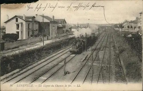 Luneville Lignes de Chemin de Fer Gare Eisenbahn Bahnhof Kat. Luneville