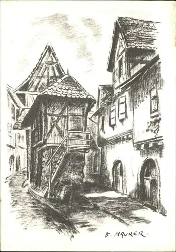 Eguisheim Haut Rhin Kuenstlerkarte O. Maurer Kat. Eguisheim