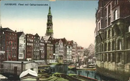 Hamburg Fleet mit Catharinenkirche Kat. Hamburg