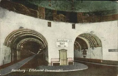 Hamburg Elbtunnel Innenansicht Kat. Hamburg