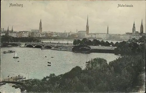 Hamburg Alsterbassin Teilansicht Kat. Hamburg