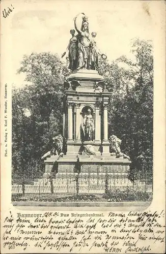 Hannover Das Kriegerdenkmal Kat. Hannover