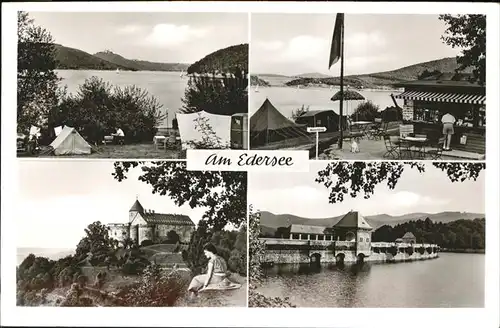 Edersee Burg Waldeck Edertalsperre Zeltplatz Kat. Edertal