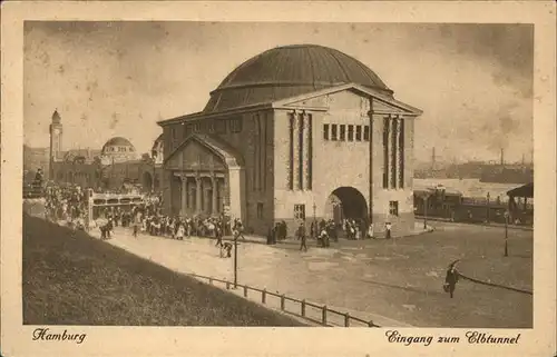 Hamburg Eingang zum Elbtunnel Kat. Hamburg