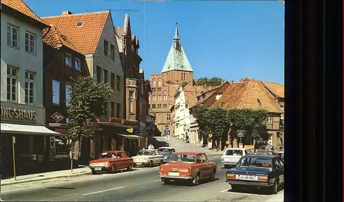 Moelln Marktstrasse mit Nikolaikirche Kat. Moelln