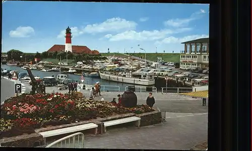 Buesum Nordseebad Partie am alten Hafen mit Leuchtturm Kat. Buesum