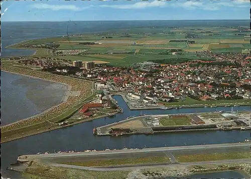 Buesum Nordseebad Hafen und Ort Fliegeraufnahme Kat. Buesum