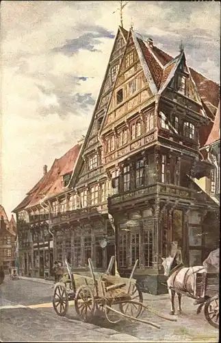 Hildesheim Das Altdeutsche Haus in der Osterstrasse Pferdefuhrwerk / Hildesheim /Hildesheim LKR