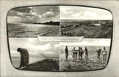 Eckwarderhoerne Panorama Strand Gedenkstein Kat. Butjadingen