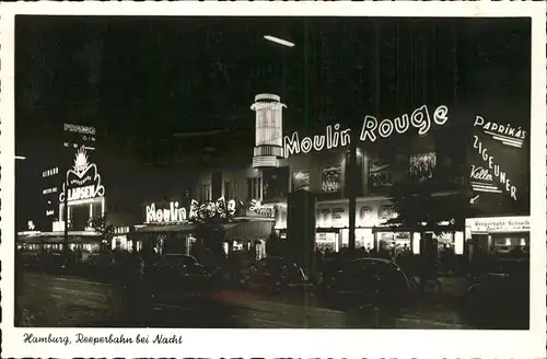 Hamburg St Pauli Reeperbahn bei Nacht Kat. Hamburg