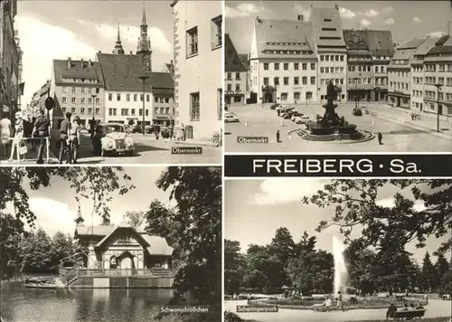 Freiberg Obermarkt Schwanschloesschen Scheringerpark Kat. Freiberg