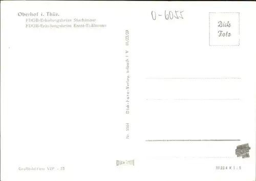 Oberhof Thueringen FDGB Erholungsheim Stachanow Ernst Thaelmann Kat. Oberhof Thueringen