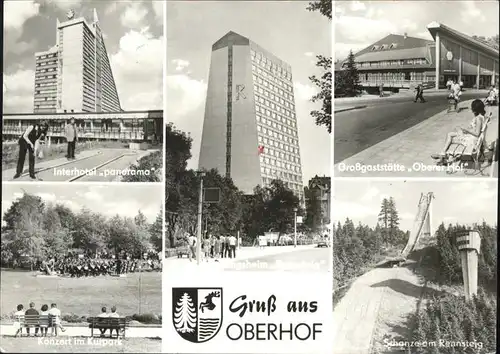 Oberhof Thueringen Interhotel Panorama Gasstaette Oberer Hof Schanze am Rennsteig Konzert Kurpark Minigolf Kat. Oberhof Thueringen