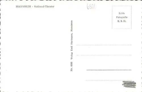 Mannheim Nationaltheater Kat. Mannheim