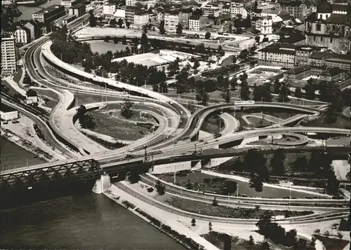 Mannheim Fliegeraufnahme Rheinbruecke Kat. Mannheim