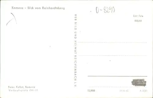 Kamenz Blick vom Reinhardtsberg Kat. Kamenz