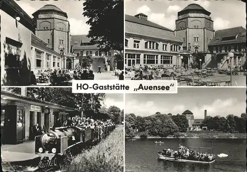 Leipzig HO Gasstaette Auensee Boot Lokomotive  Kat. Leipzig