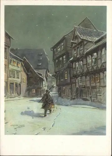 Halberstadt Alt Halberstadt Winternacht a.d. Woort Kat. Halberstadt