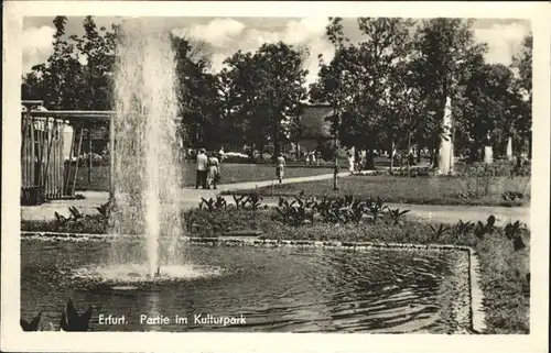 Erfurt Partie Kulturpark Springbrunnen Kat. Erfurt