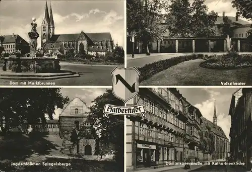 Halberstadt Volkstheater Katharinenkirche Dominikanerstr. Spiegelsberge Jagdschloesschen Dom Wappen Kat. Halberstadt