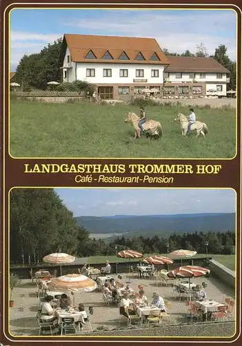 Grasellenbach Landgasthof Trommer Hof Pension Pferde Terrasse Kat. Grasellenbach