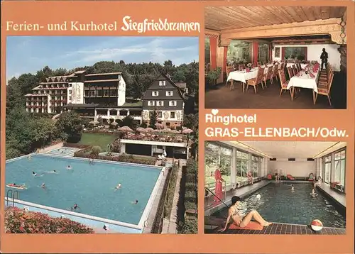 Grasellenbach Kurhotel Siegfriedbrunnen Schwimmbad Kat. Grasellenbach