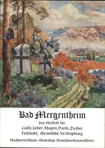 Bad Mergentheim Kuenstlerkarte Pferd Kat. Bad Mergentheim