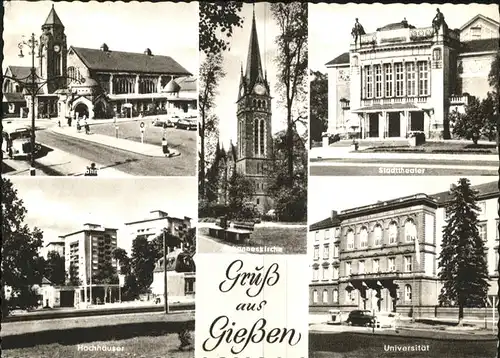 Giessen Lahn Universitaet Stadttheater Hochhaeuser / Giessen /Giessen LKR
