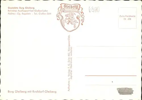 Giessen Lahn Gaststaette Burg Gleiberg / Giessen /Giessen LKR