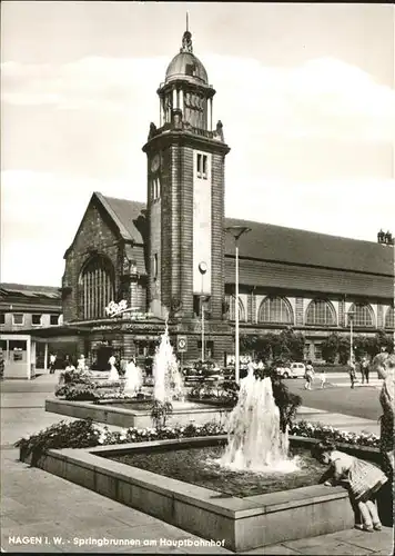 Hagen Westfalen Springbrunnen hauptbahnhof Kat. Hagen