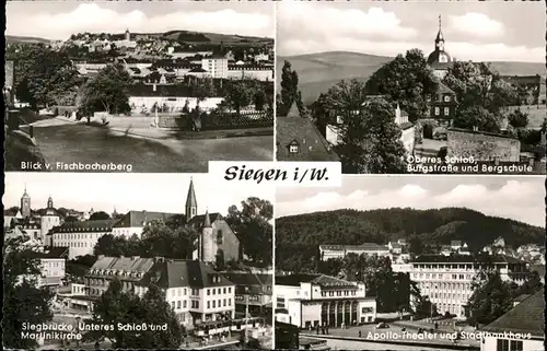 Siegen Westfalen Oberes Schloss Burgstr. Bergschule Apollo Theater Stadtkrankenhaus Siegbruecke / Siegen /Siegen-Wittgenstein LKR