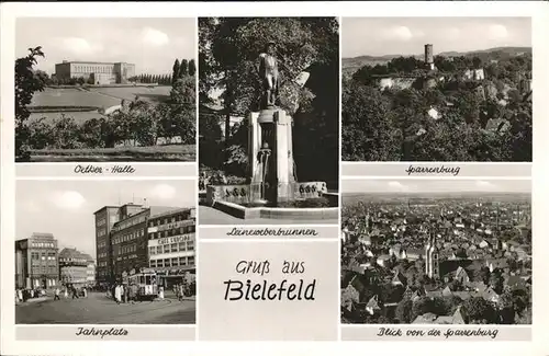 Bielefeld Sparrenburg Leinenweberbrunnen Oetker Halle Jahnplatz Kat. Bielefeld