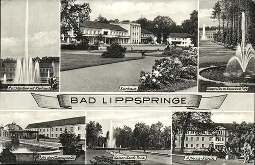 Bad Lippspringe Hauptallee Asthma Klinik Kaiser Karls Park Lippequelle Kat. Bad Lippspringe