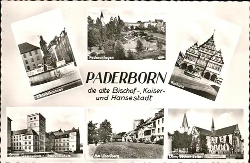Paderborn Rathaus Libariberg Gymnasium Paderanlagen Kat. Paderborn